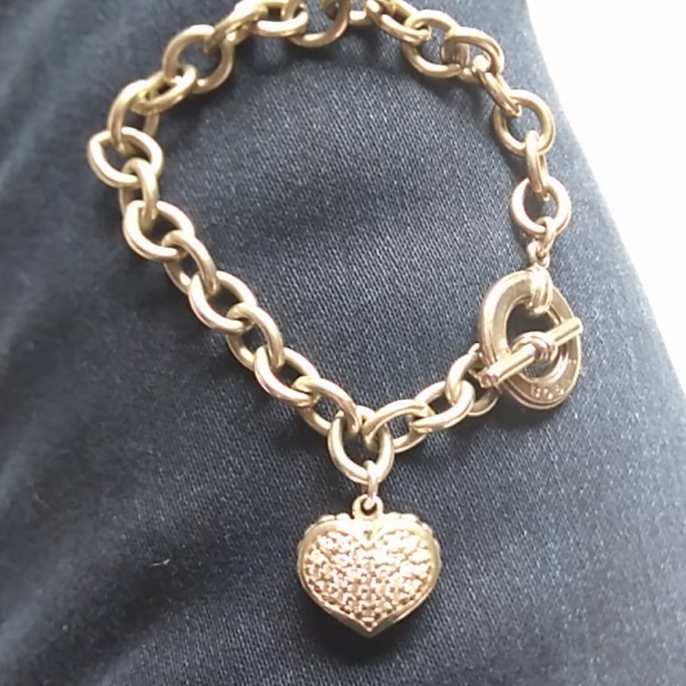 Lagos Caviar Diamond Heart Bracelet